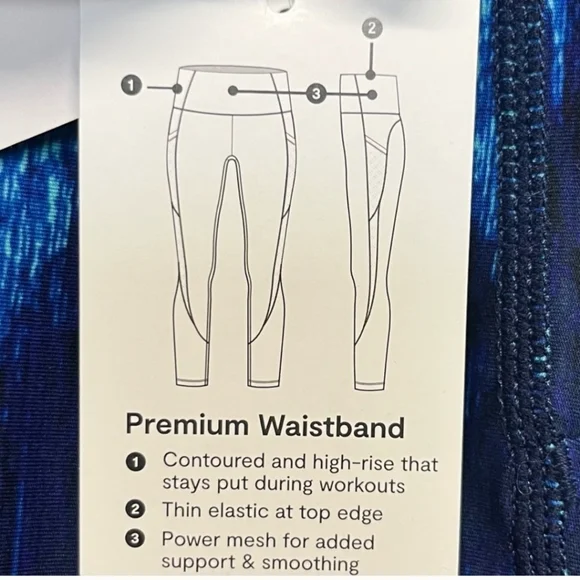 NWT Women's Xersion Blue Abstract 7/8 Ankle Legging, L - Picture 5 of 6